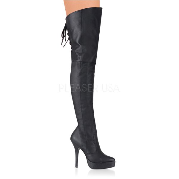 Overknee Plateau Lederstiefel INDULGE-3011 